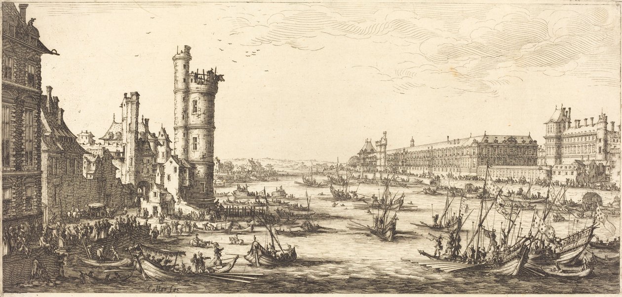 Widok na Luwr autorstwa Jacques Callot