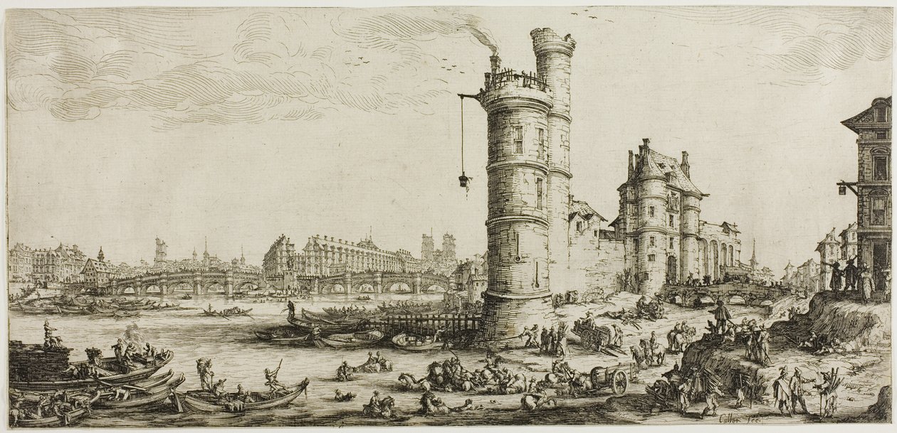 Widok na Pont Neuf autorstwa Jacques Callot