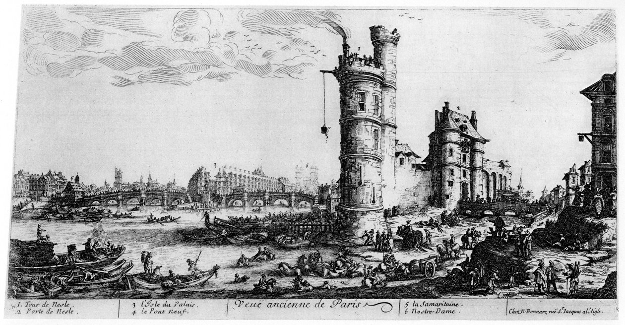 Stary widok Paryża, c1615-1635 1924 autorstwa Jacques Callot