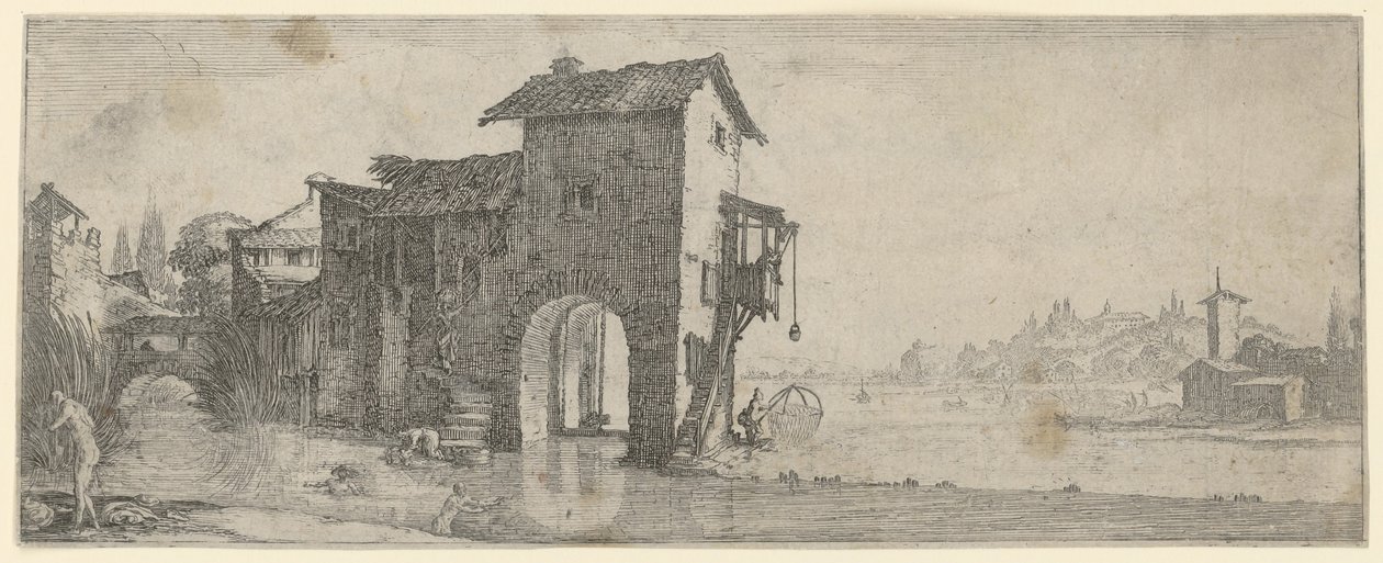 Młyn wodny autorstwa Jacques Callot