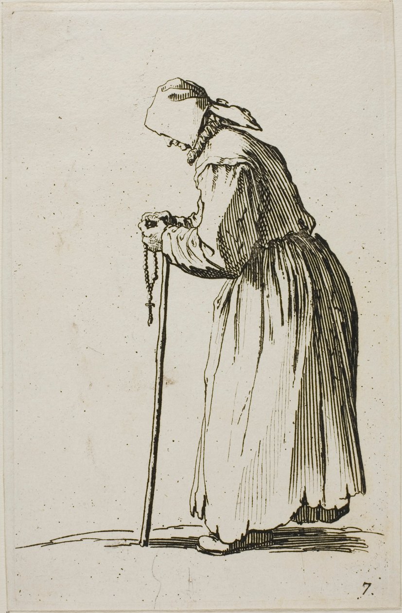 Żebraczka z różańcem, płyta siódma z The Beggars autorstwa Jacques Callot