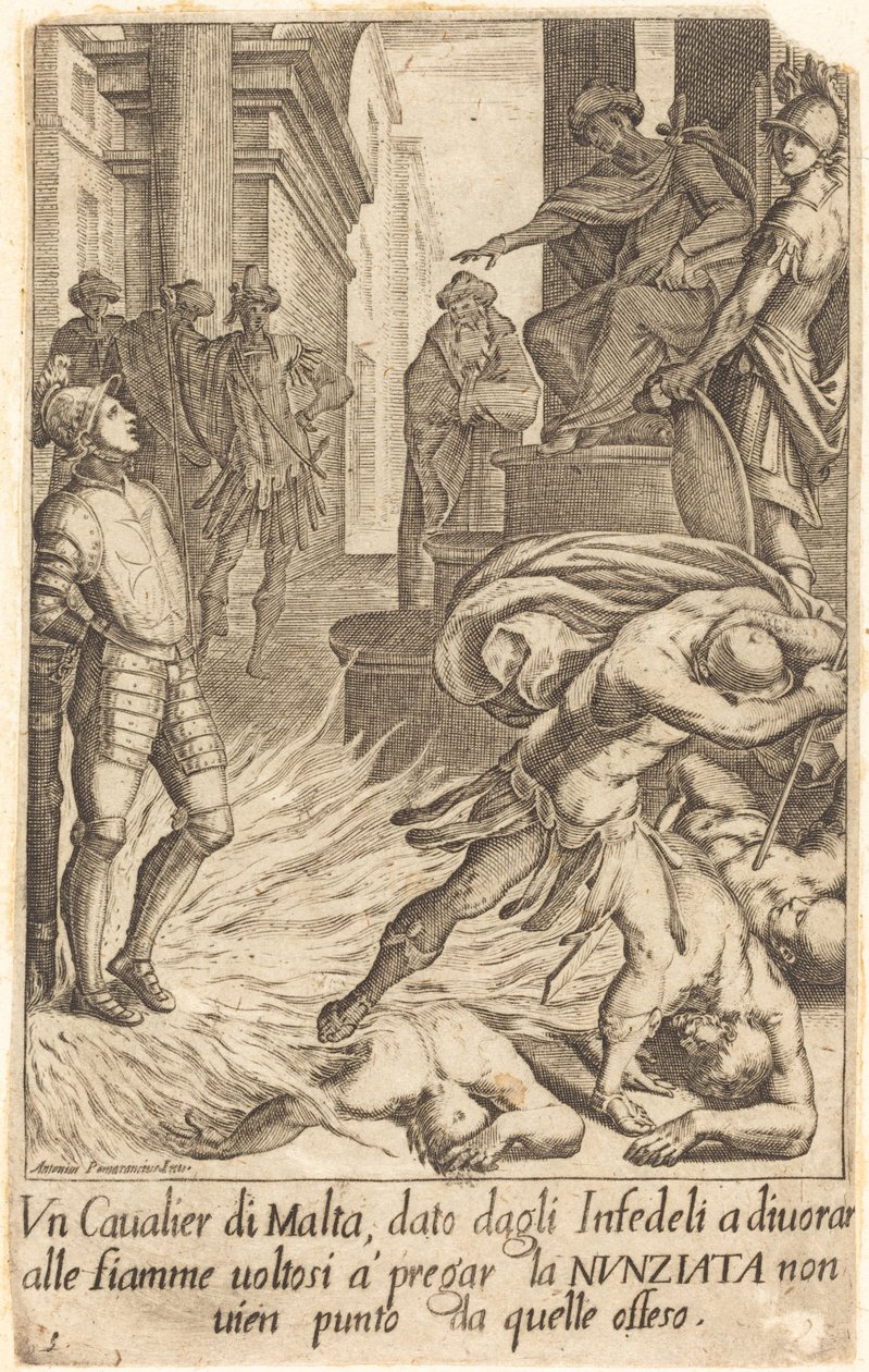 Rycerz Malty autorstwa Jacques Callot after Antonio Circignani