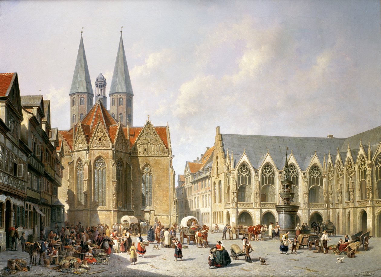 Rynek Starego Miasta, Brunszwik, 1890 autorstwa Jacques Carabain