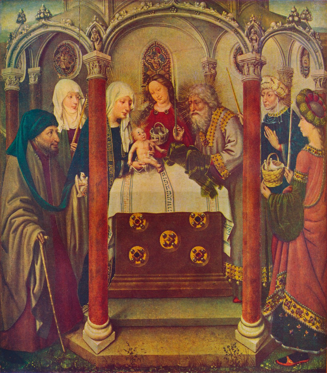 „Ofiarowanie Chrystusa w świątyni”, XV w. autorstwa Jacques Daret