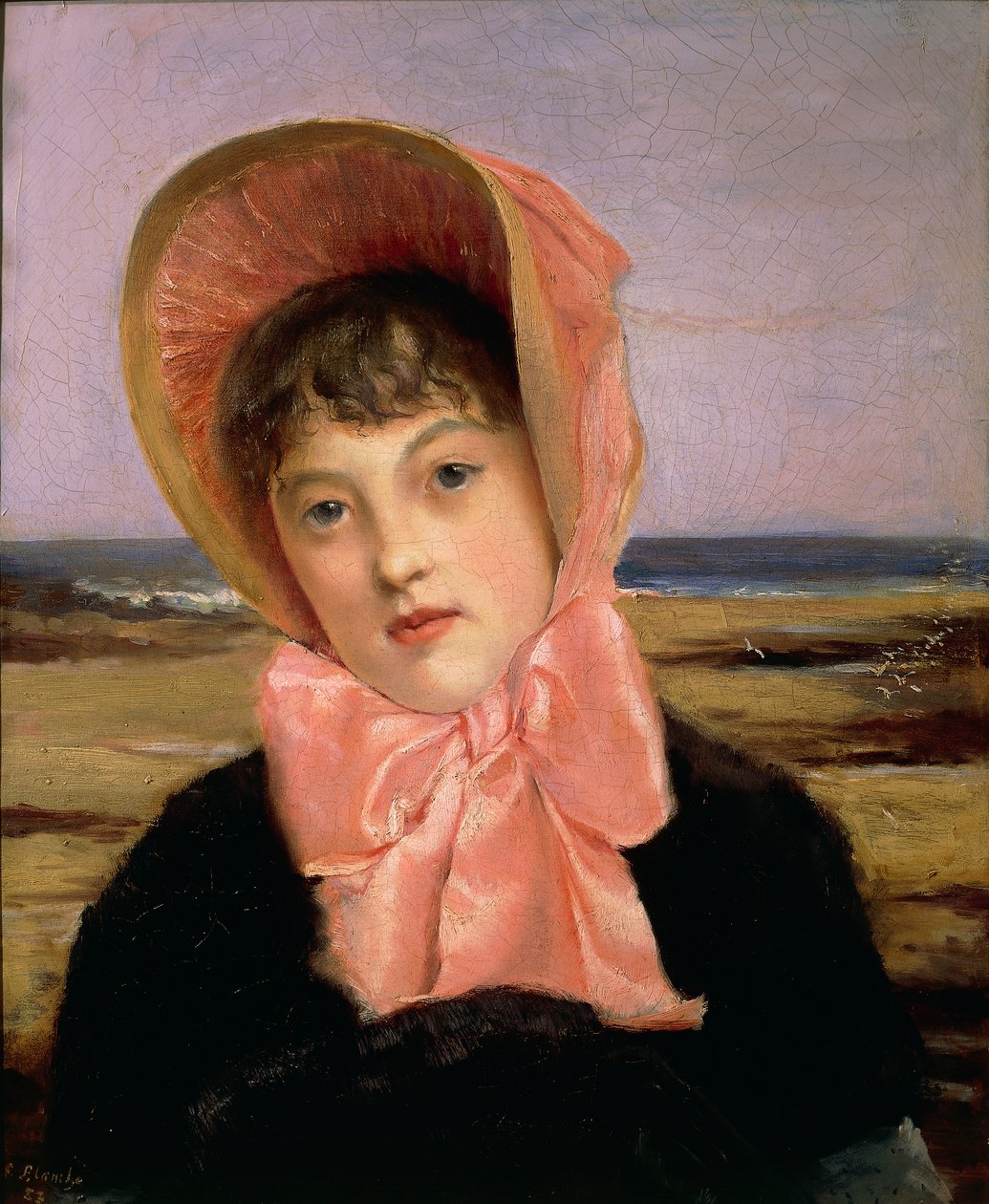 Dziewczyna w różowym kapeluszu autorstwa Jacques Emile Blanche