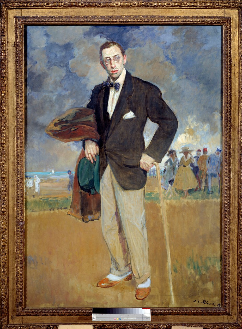 Portrait en pied autorstwa Igora Strawińskiego (Strawińskiego) (1882-1971) kompozytora. Obraz Jacques Emile (Jacques-Emile) Blanche (1861-1942) autorstwa Jacques Emile Blanche