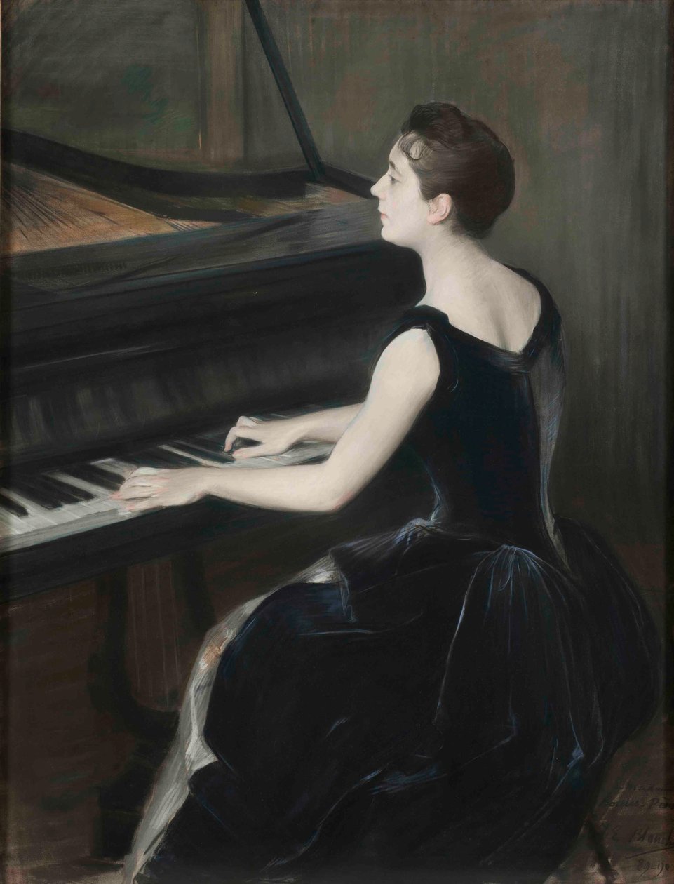 Portret pianisty Léontine Bordes-Pène 1858-1924, 1889-1890. autorstwa Jacques Emile Blanche