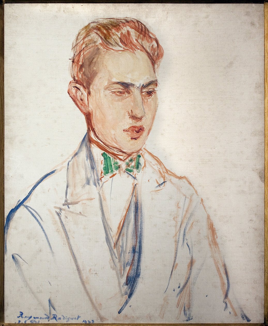 Studium do portretu Raymonda Radigueta (1903-1923). Grafika Jacques Emile (Jacques-Emile) Blanche (1861-1942), olej na tekturze, przed 1923. Sztuka francuska, Musee des Beaux Arts de Rouen. autorstwa Jacques Emile Blanche