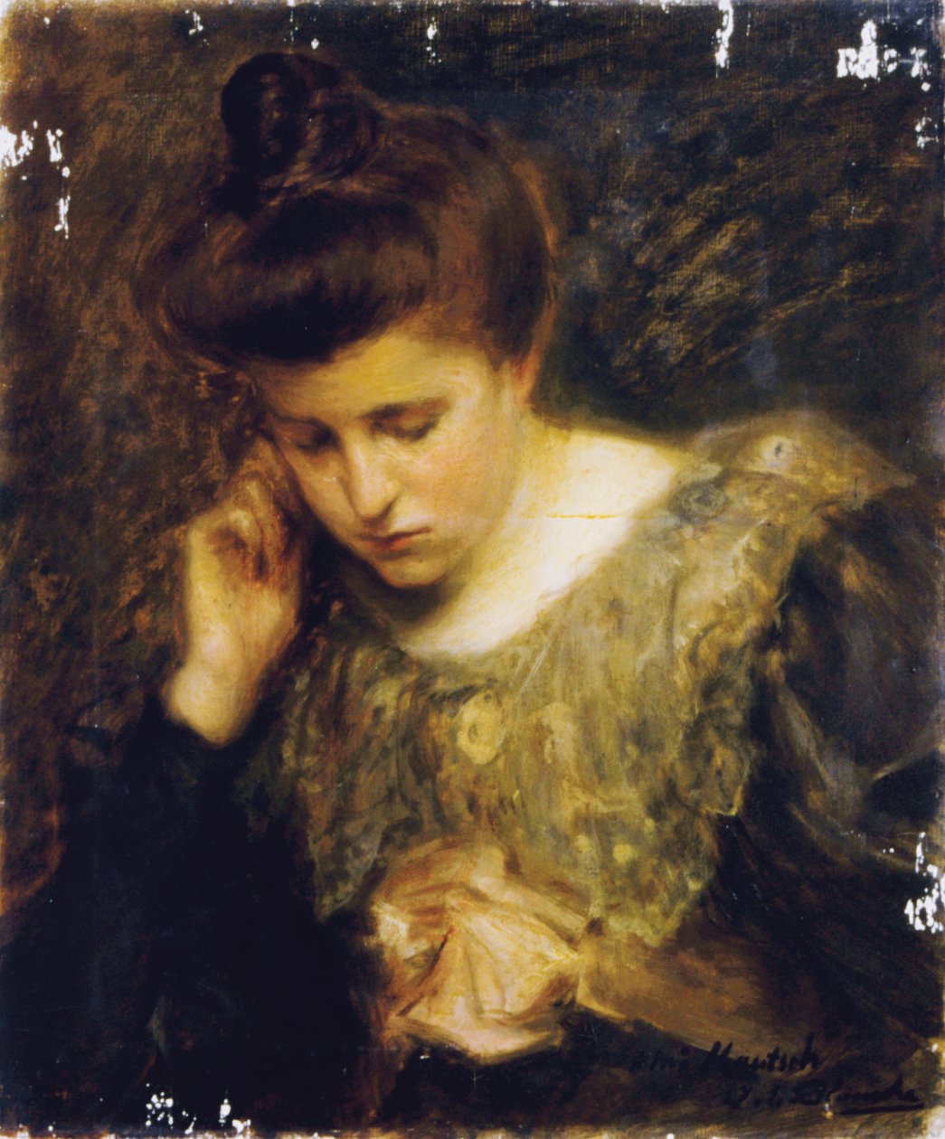 Badanie czytającej kobiety autorstwa Jacques Emile Blanche