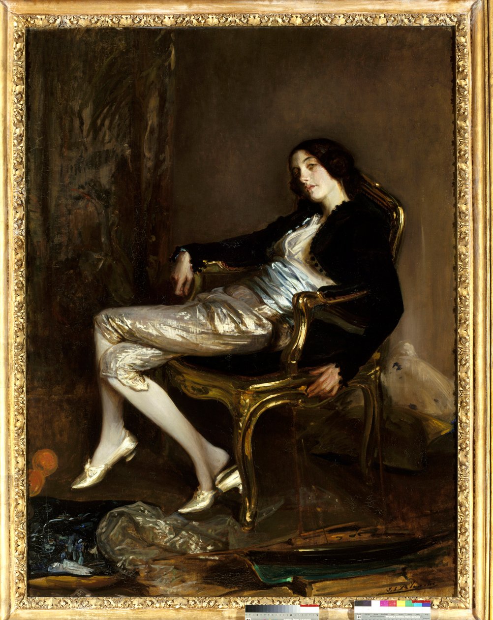 Cherubin (Cherubin) Mozarta. Postać opery „Wesele Figara” (Le Nozze di Figaro) Wolfganga Amadeusza Mozarta (1756-1791). Obraz Jacques Emile (Jacques-Emile) Blanche (1861-1942) autorstwa Jacques Emile Blanche