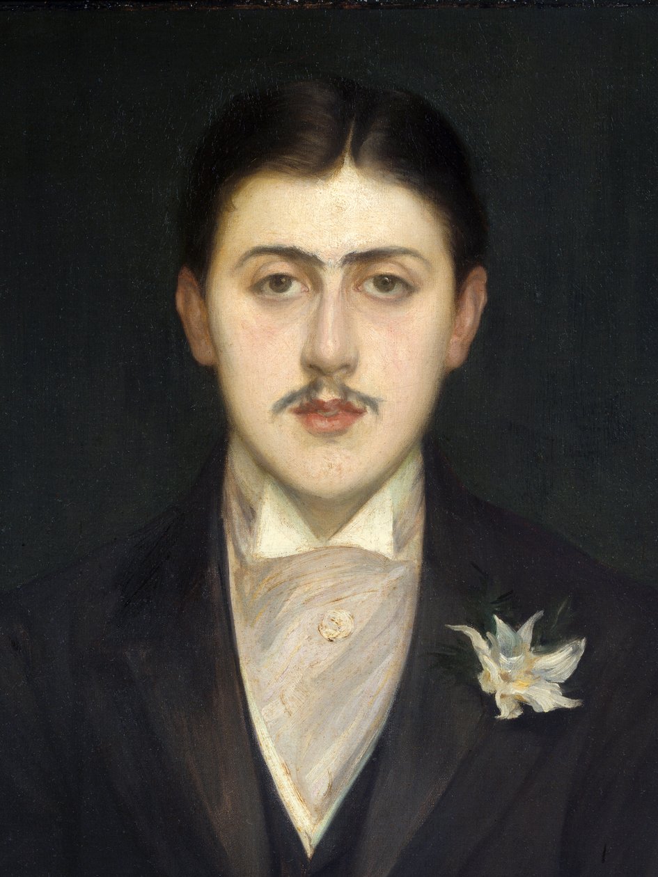 fragment Portretu Marcela Prousta (1871-1922), francuskiego pisarza. Obraz Jacques Emile (Jacques-Emile) Blanche (1861-1942), olej na płótnie autorstwa Jacques Emile Blanche