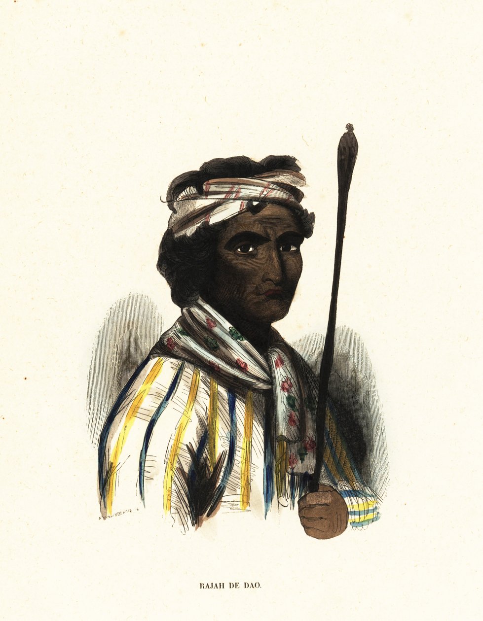 Make-Tetti, Raja of Dao, Maluku, Indonezja autorstwa Jacques Etienne Victor (after) Arago