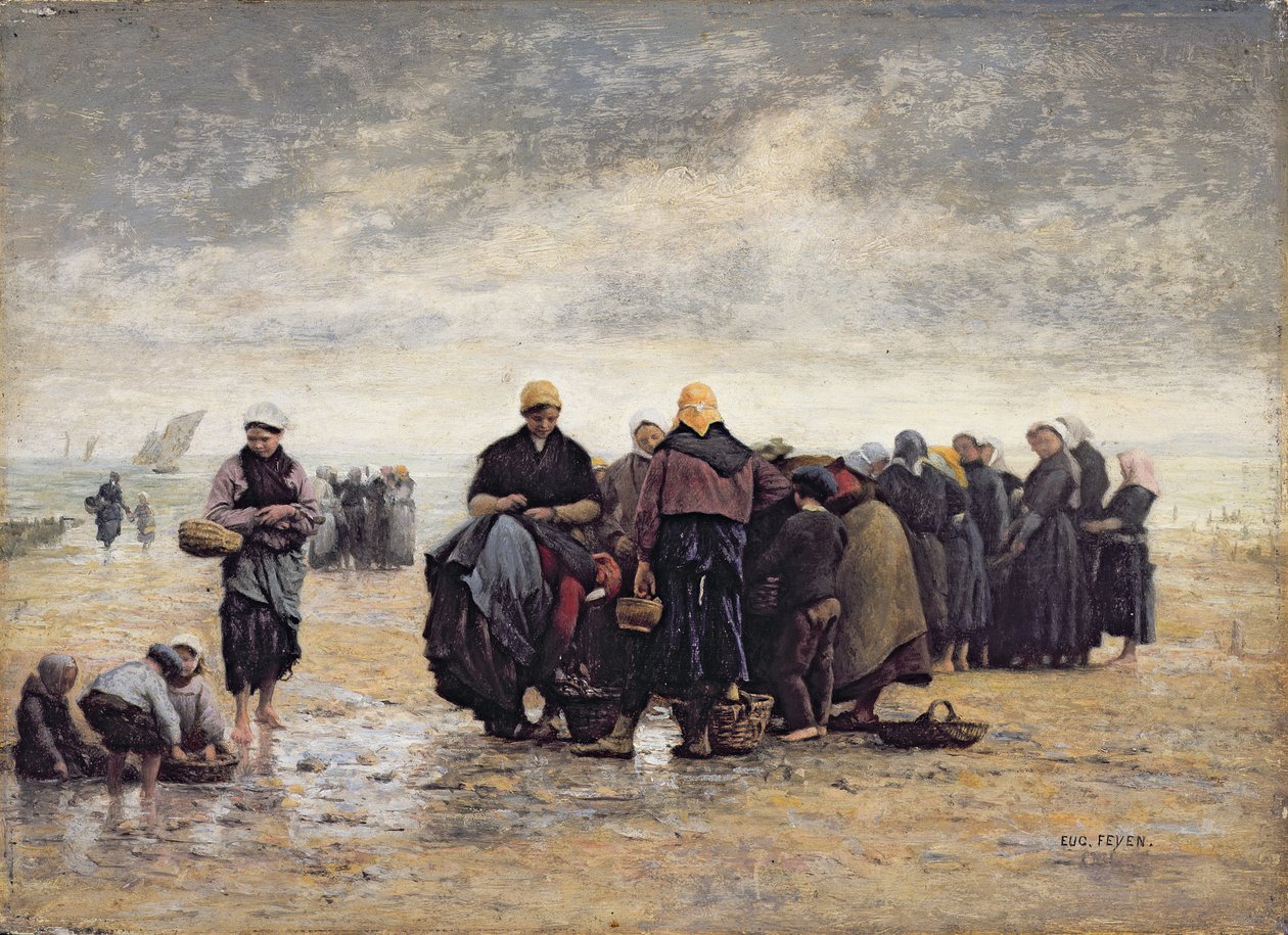Na brzegu (olej na desce) autorstwa Jacques Eugene Feyen