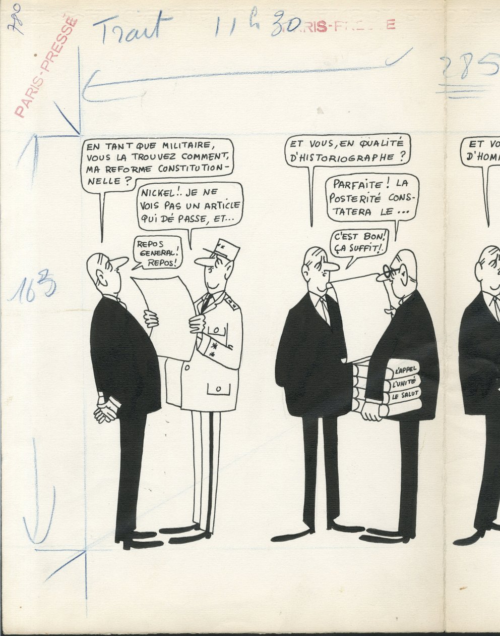 Paris-Presse, Satyryczny w B  W autorstwa Jacques Faizant