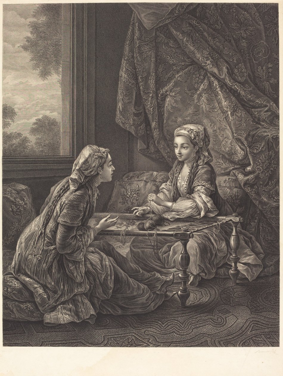 La Confidence autorstwa Jacques Firmin Beauvarlet after Carle Van Loo