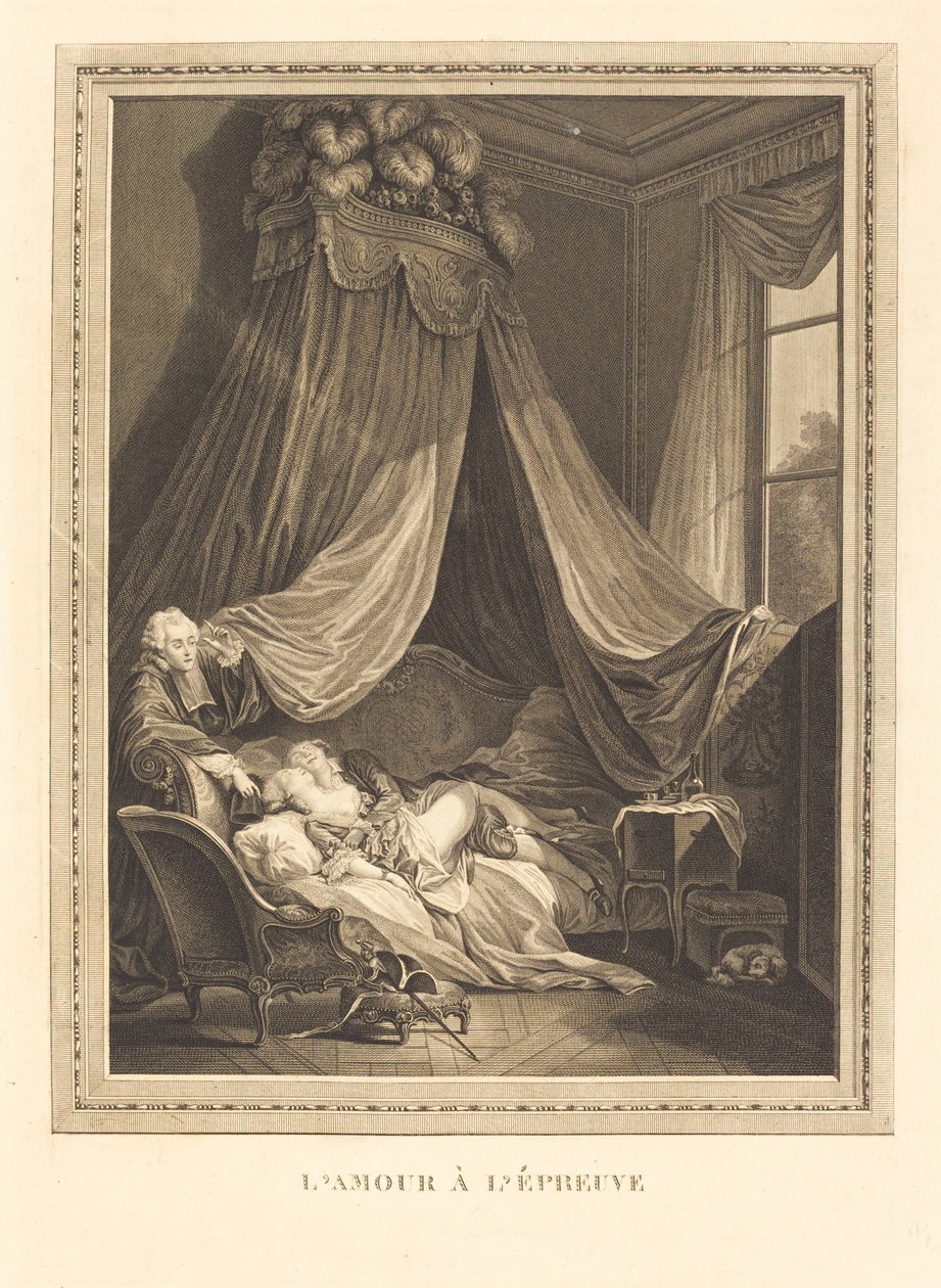 Miłość na próbę autorstwa Jacques Firmin Beauvarlet after Pierre Antoine Baudouin