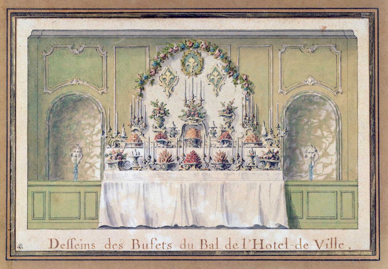 Bufet na bal w Hotel de Ville, Paryż, 1745 autorstwa Jacques François Blondel