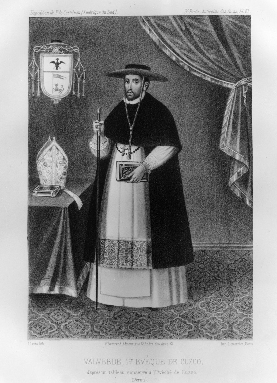 Vincente de Valverde, pierwszy biskup Cuzco, 1852. autorstwa Jacques Francois Gauderique Llanta