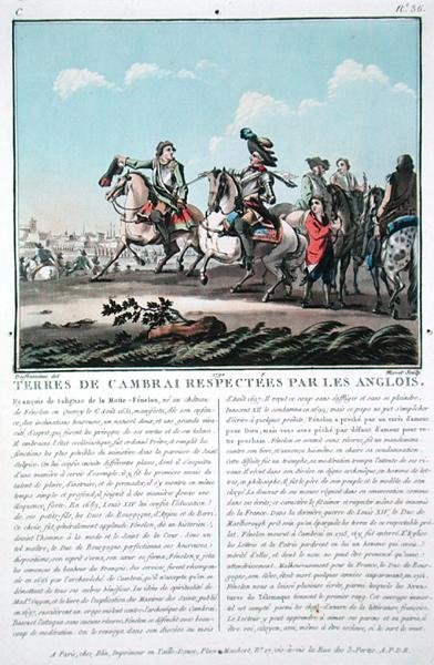 Terytoria Cambrai są szanowane przez Anglików, grawerowane przez Jean Baptiste Morret (fl.1790-1820) autorstwa Jacques Francois Joseph (after) Swebach