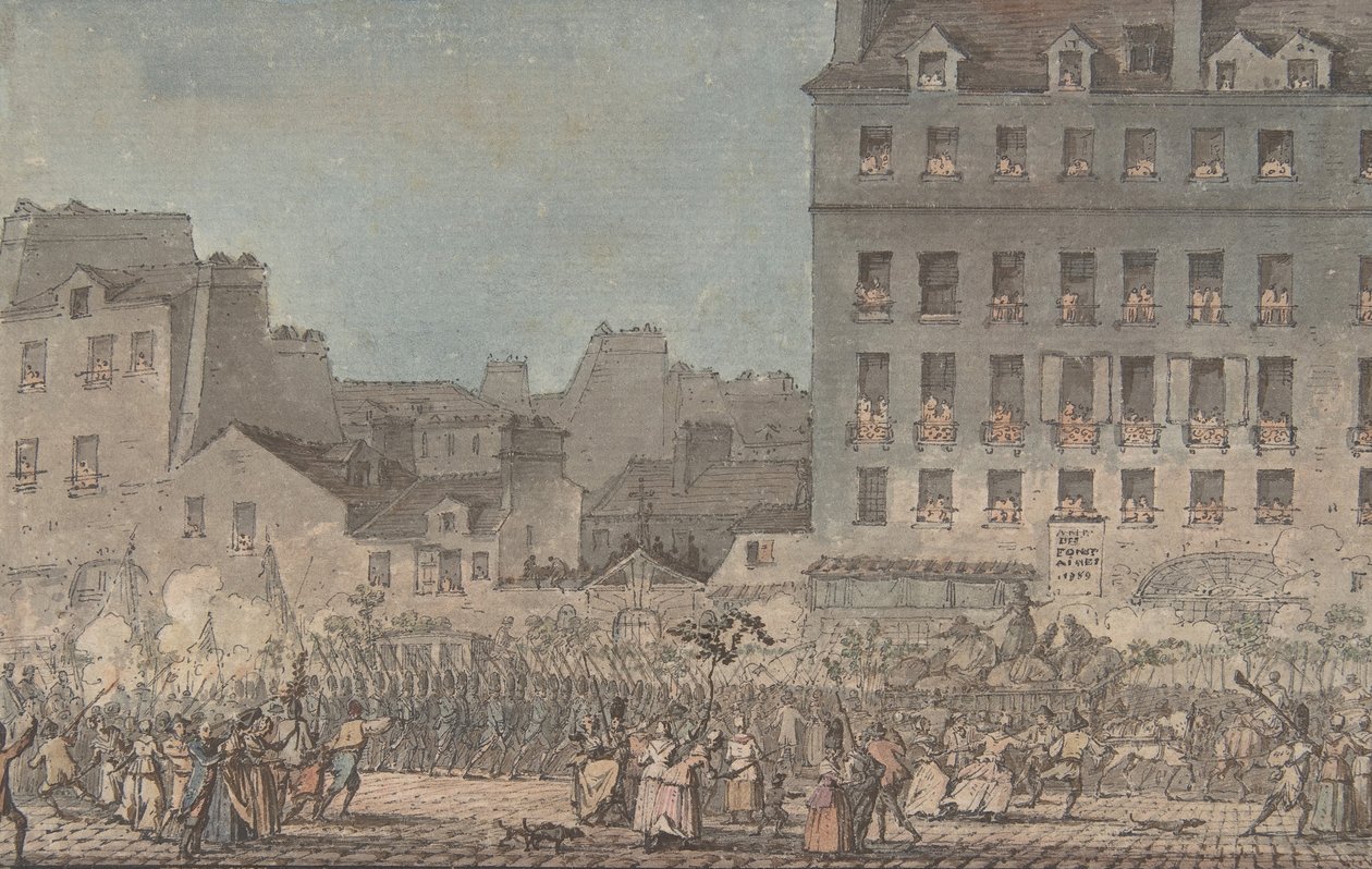 Wjazd Ludwika XVI do Paryża, 6 października 1789, 1789. autorstwa Jacques Francois Joseph Swebach