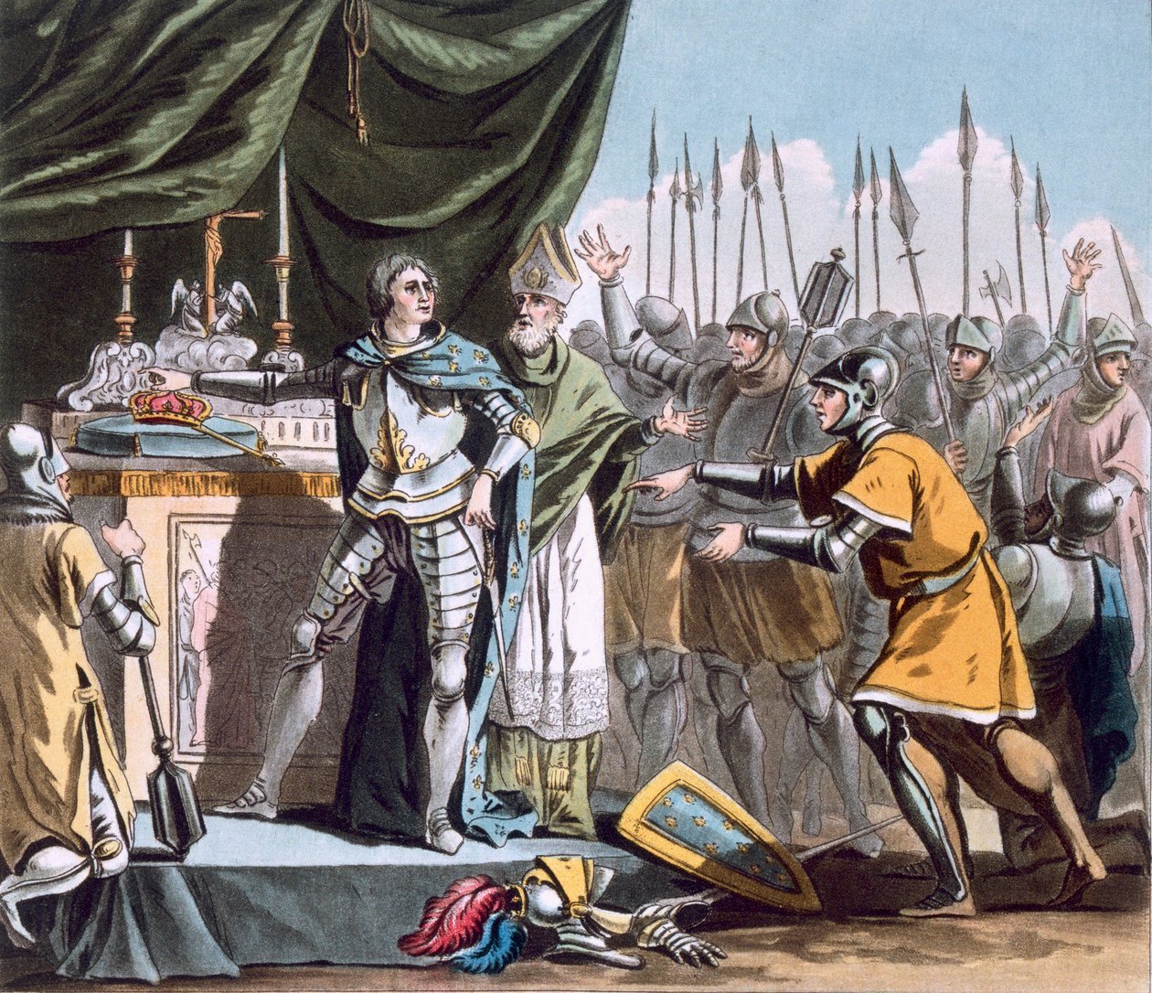 Historyczny dzień Bouvines w 1214 r., rycina Jean Baptiste Morret (fl. 1790-1820), 1790 r. autorstwa Jacques Francois Joseph Swebach