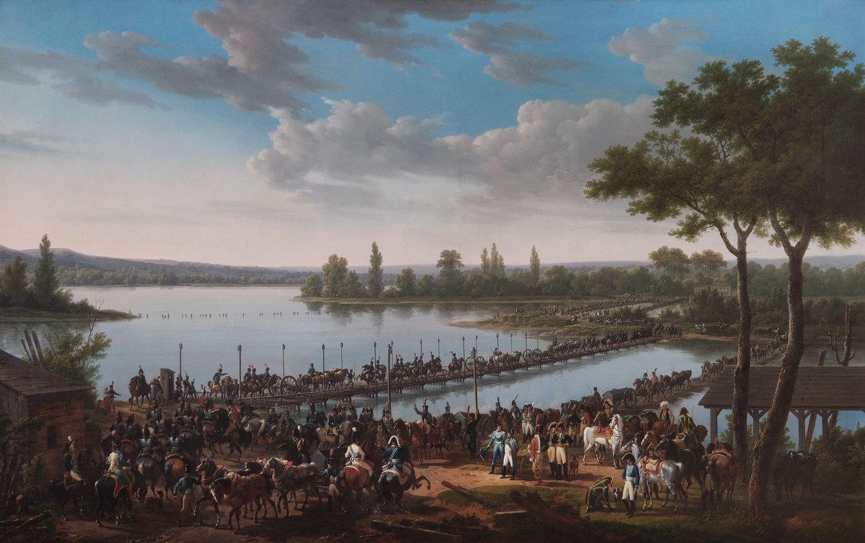 „Przejście Dunaju przez Napoleona przed bitwą pod Wagram”, 1809 1810 autorstwa Jacques Francois Joseph Swebach