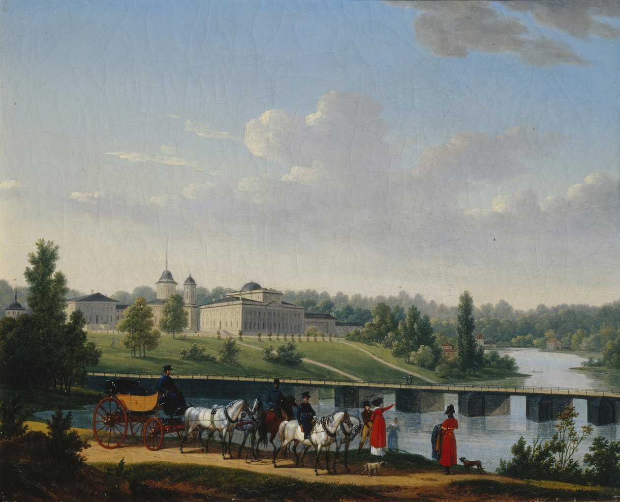 Spacer. Posiadłość Golicynów Pekhra-Jakowlewskoje, 1820 autorstwa Jacques Francois Joseph Swebach