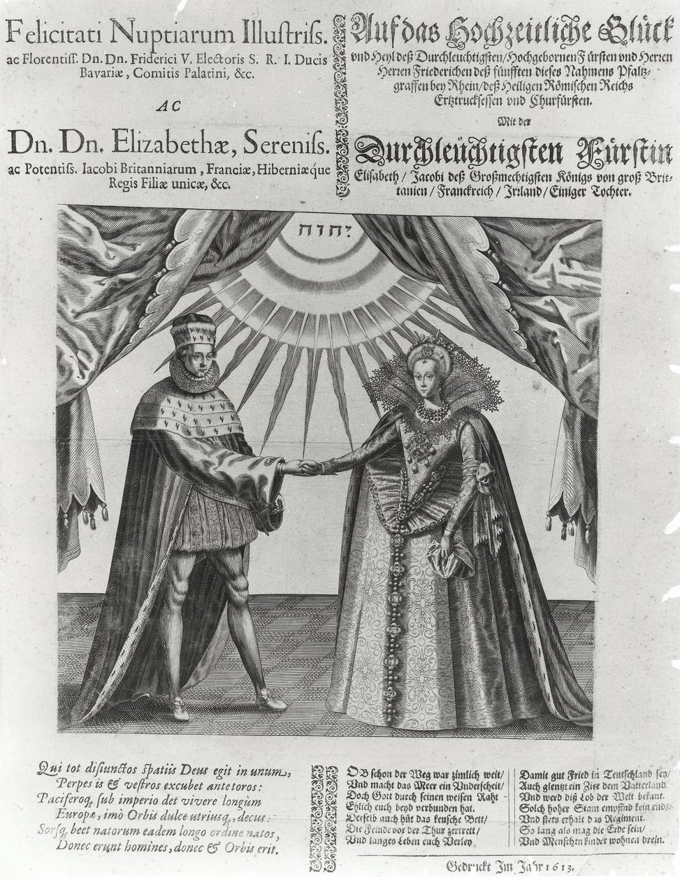 Burza na ślubie Fryderyka V, elektora Palatynatu i księżniczki Elżbiety Anglii, 1613 autorstwa Jacques Granthomme