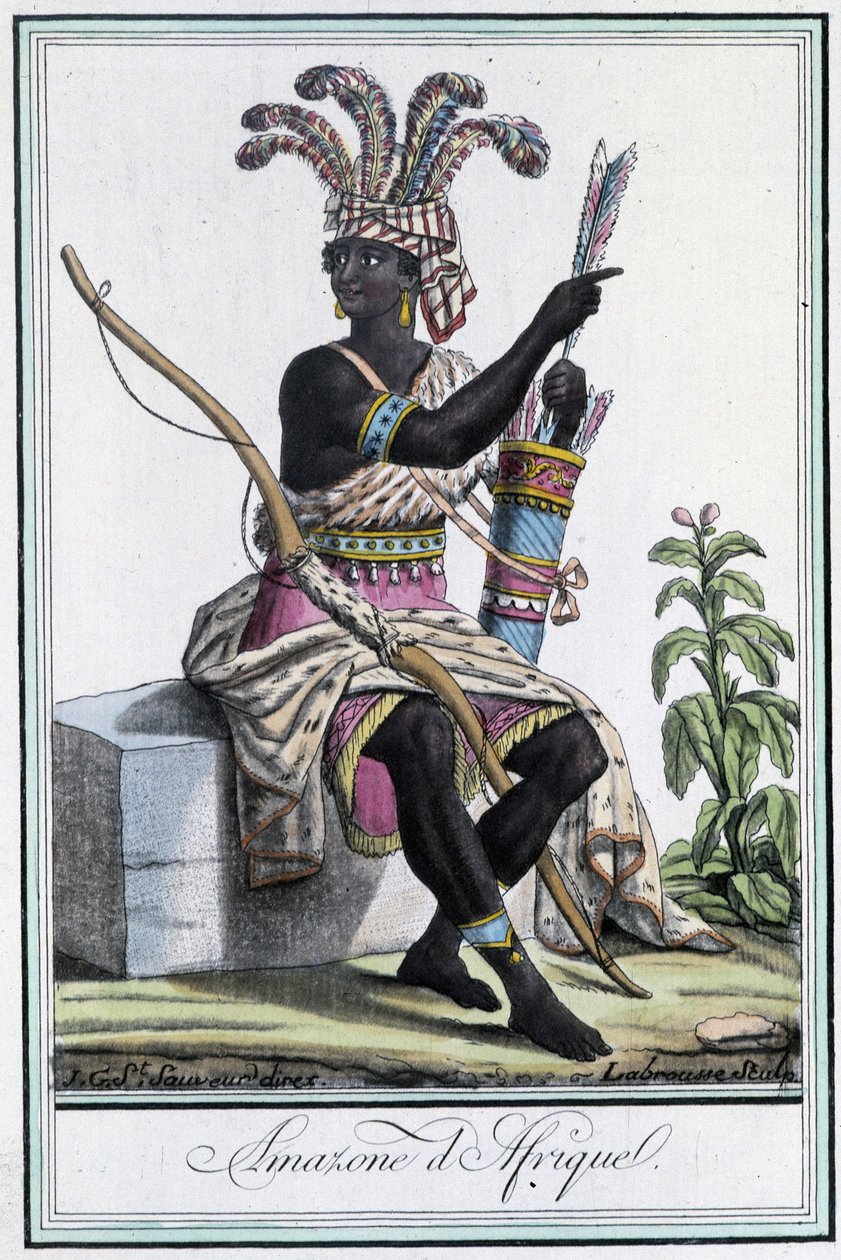 Afrykańska Amazonka - w „Encyklopedii podróży” Grasset St Sauveur, wyd. 1796 autorstwa Jacques Grasset de Saint Sauveur