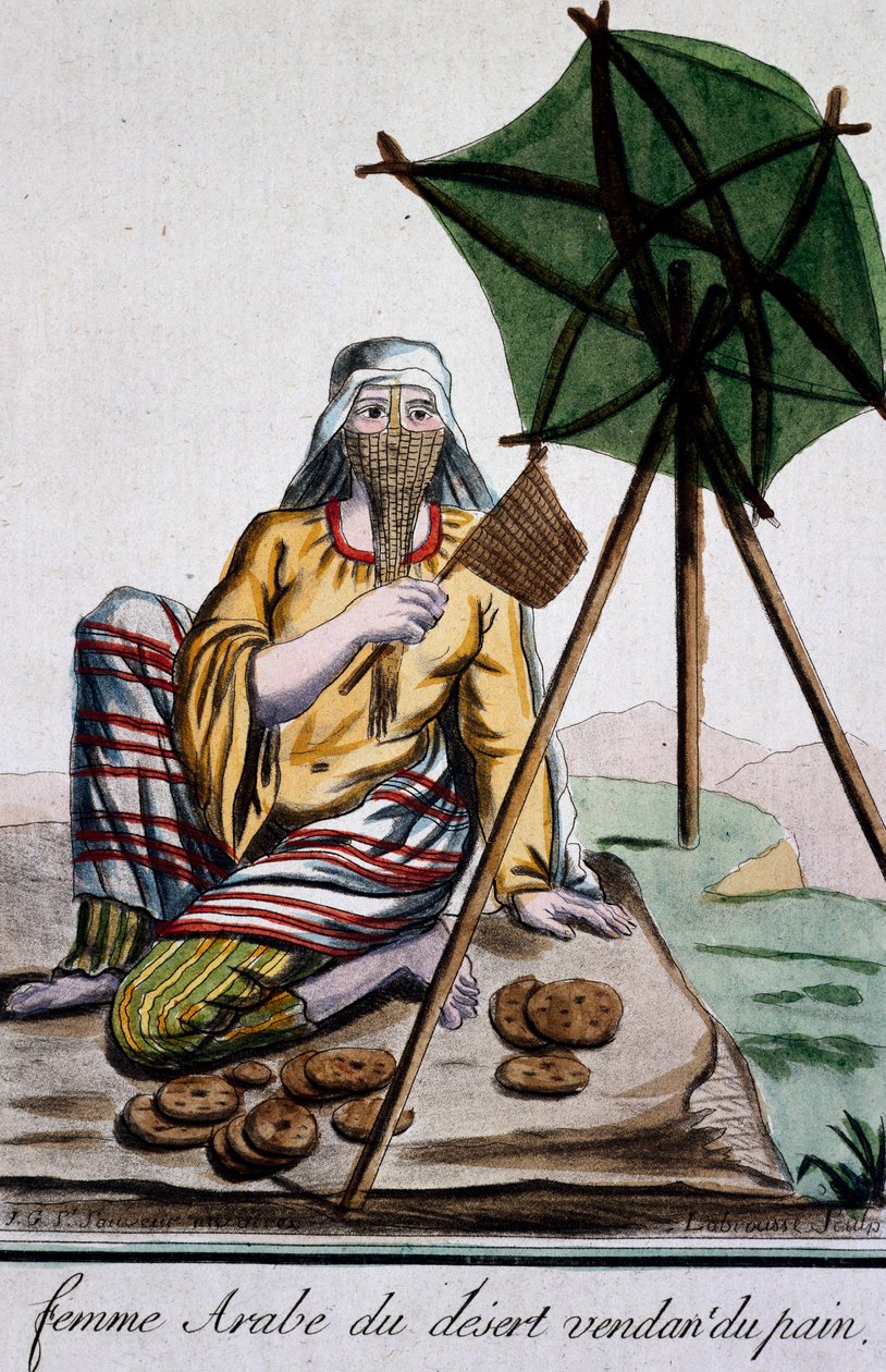 Arabka z pustyni sprzedająca chleb, rycina z Encyclopedie des Voyages, Jacques Grasset de Saint-Sauveur (1757-1810) autorstwa Jacques Grasset de Saint Sauveur