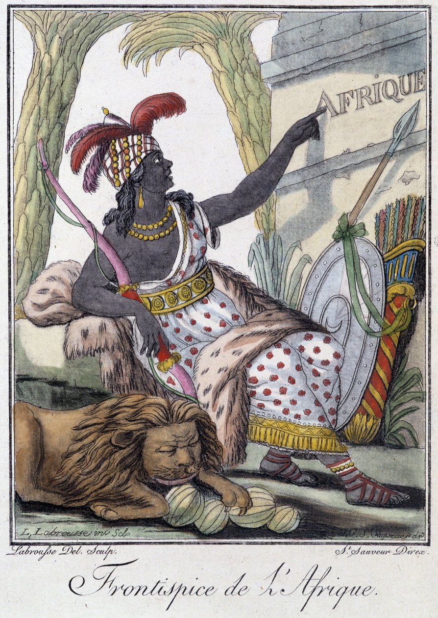 Frontyspis Afryki - w „”Encyklopedii podróży”” Grasset St Sauveur, wyd. 1796 autorstwa Jacques Grasset de Saint Sauveur