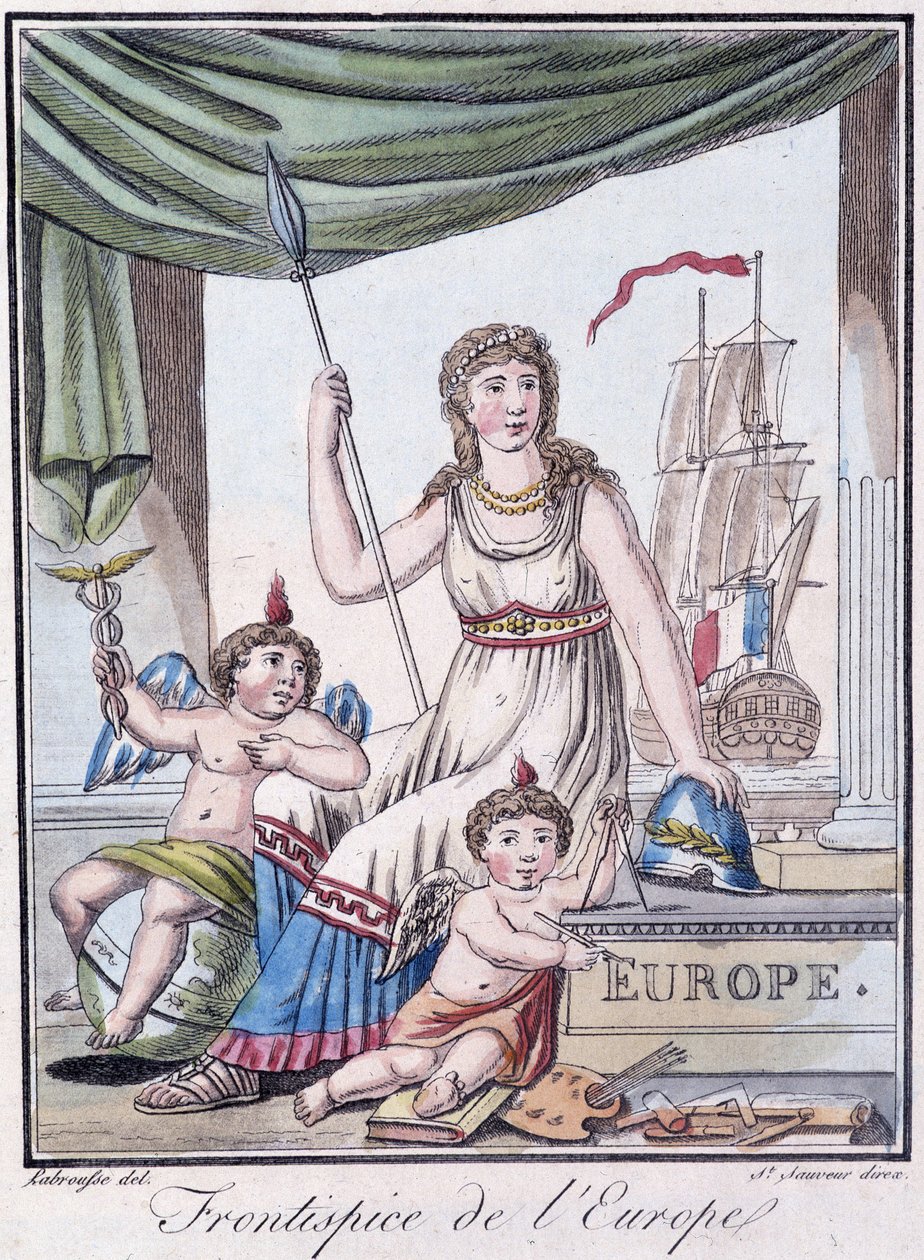 Frontyspicjum Europy - w „”Encyklopedii podróży”” Grasset St Sauveur, wyd. 1796 autorstwa Jacques Grasset de Saint Sauveur