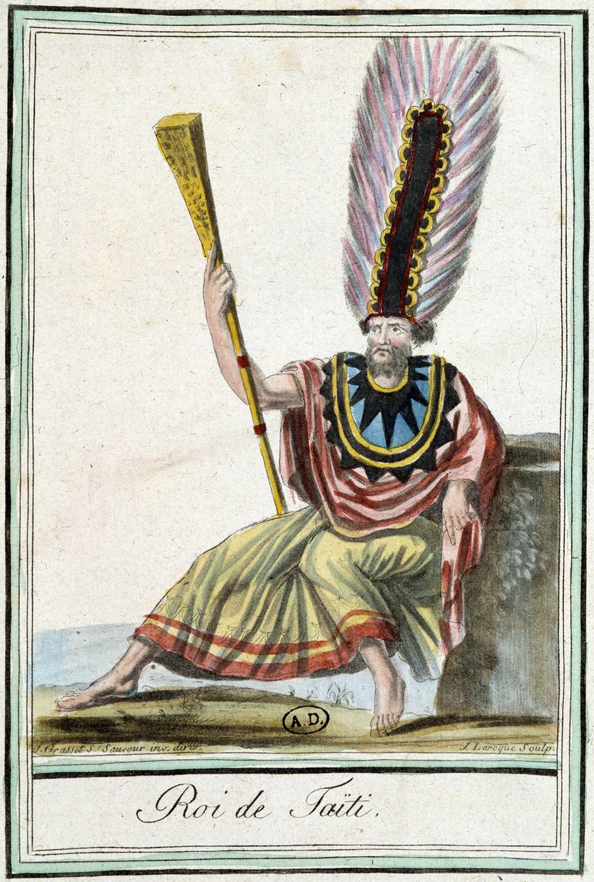 Król Tahiti - w „”Encyklopedii podróży”” J. Grasset Saint-Sauveur autorstwa Jacques Grasset de Saint Sauveur
