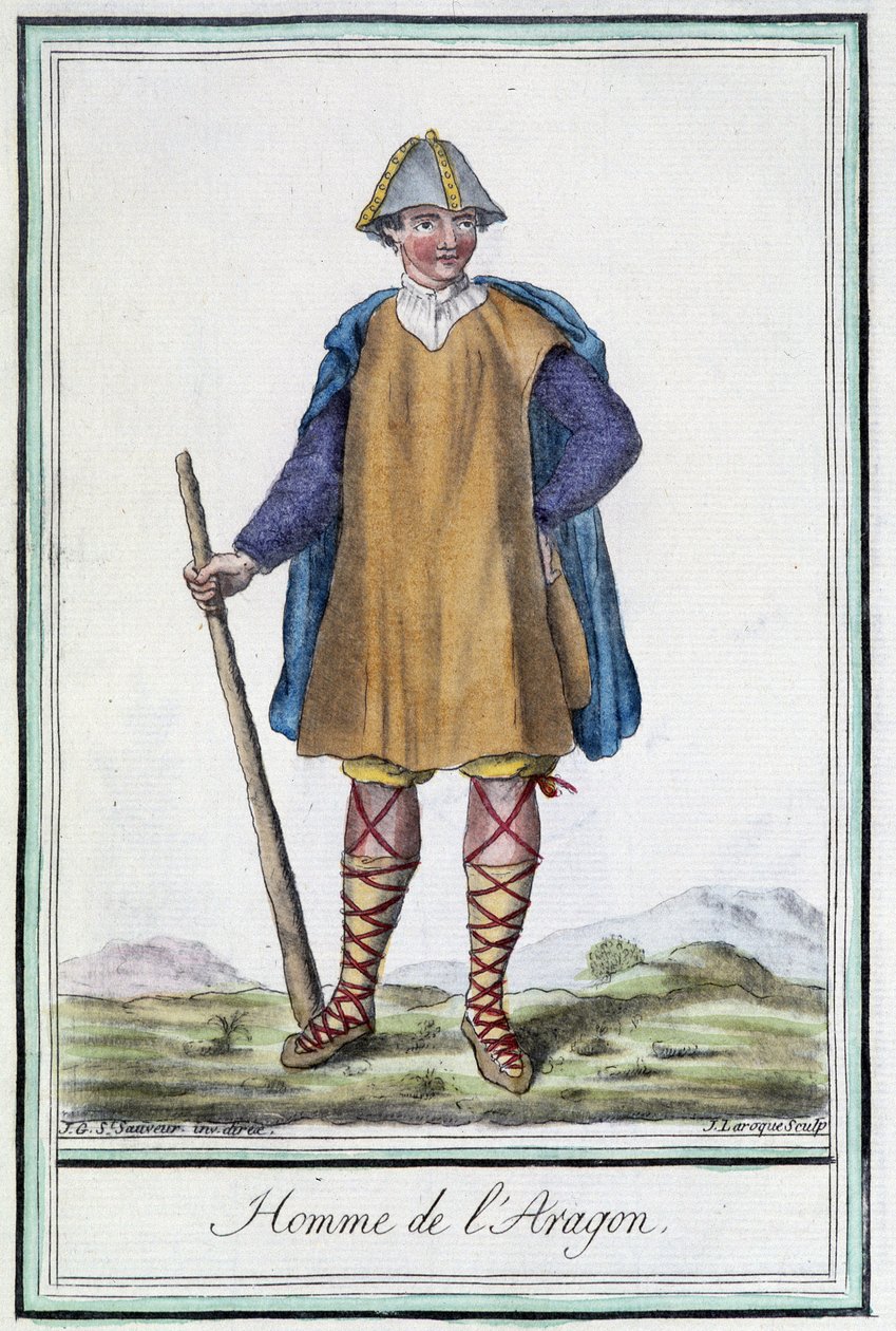 Man of Aragon (Hiszpania) - w „”Encyklopedii podróży”” Grasset St Sauveur, wyd. 1796 autorstwa Jacques Grasset de Saint Sauveur