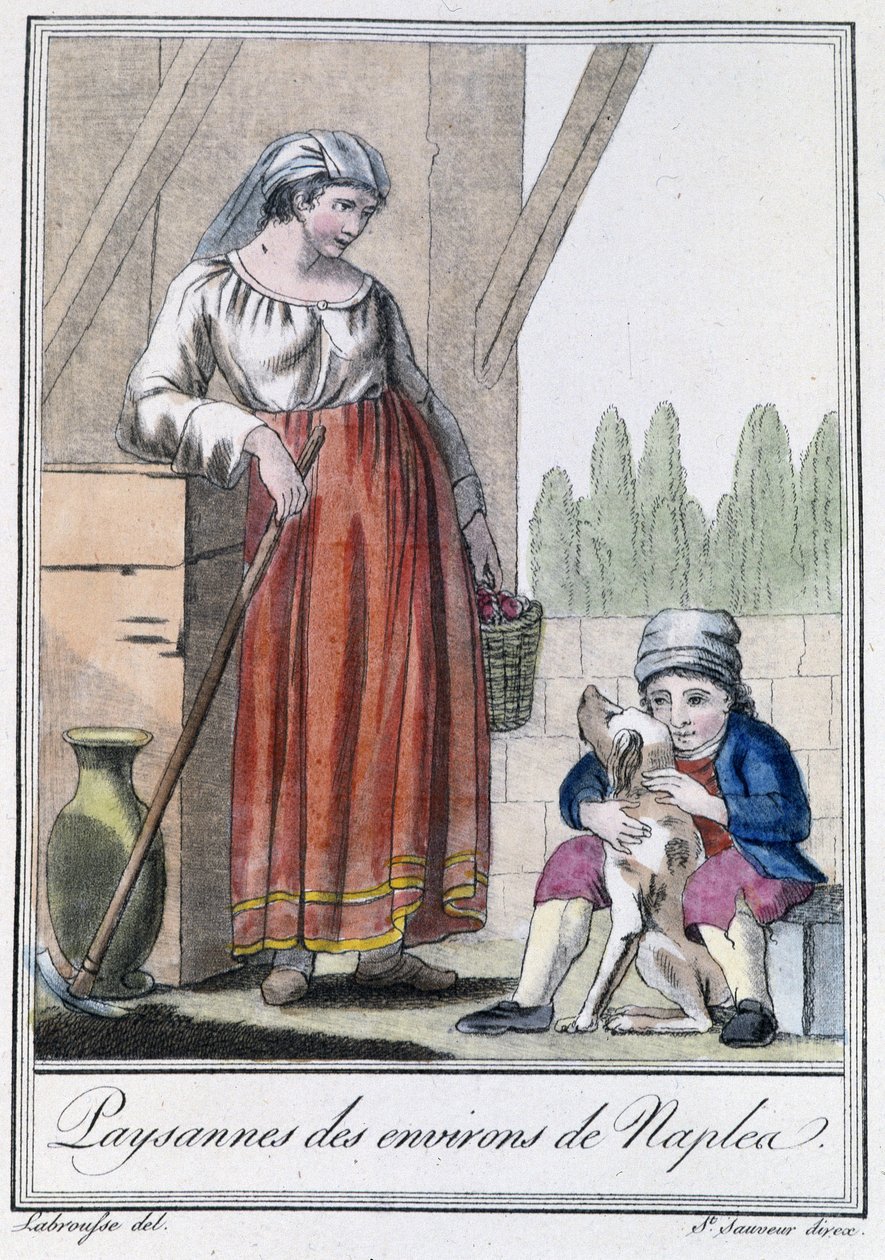 Chłopka pod Neapolem - w „Encyklopedii podróży” Grasset St Sauveur, Paryż autorstwa Jacques Grasset de Saint Sauveur