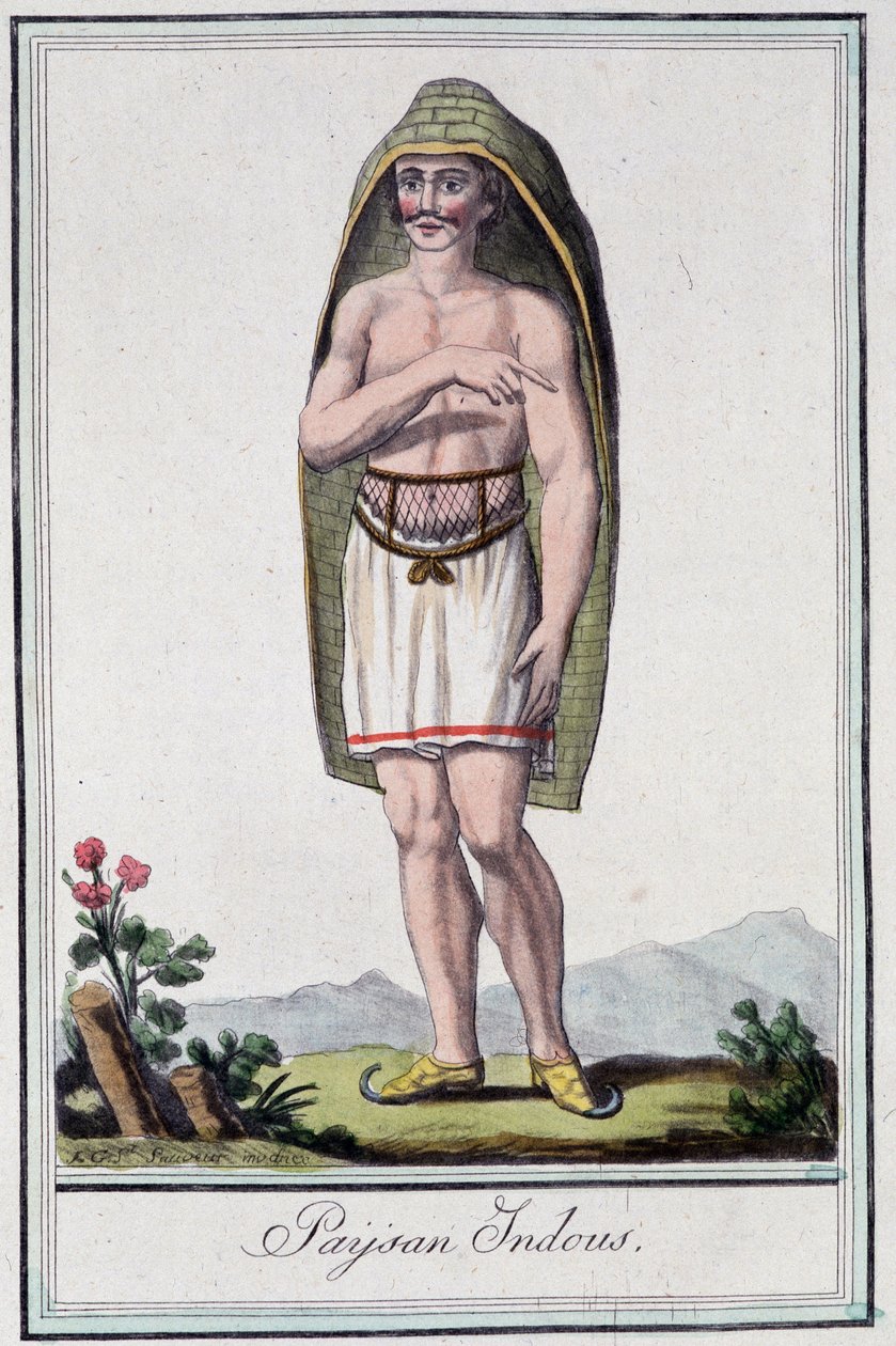 Peasant indous (Indie) - w „Encyklopedii podróży” Grasset St Sauveur, wyd. 1796 autorstwa Jacques Grasset de Saint Sauveur