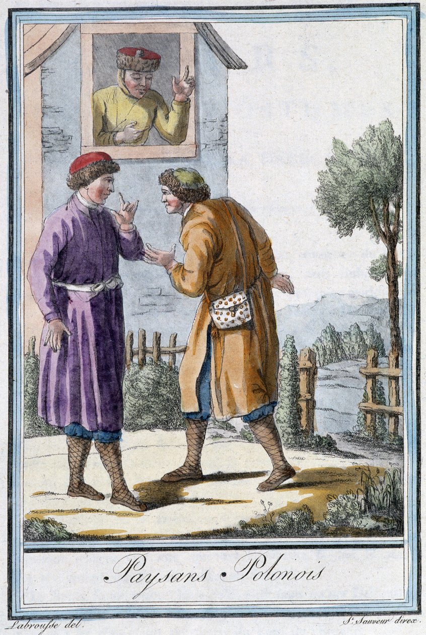 Chłopi polscy - w „Encyklopedii podróży” Grasset St Sauveur, wyd. 1796 autorstwa Jacques Grasset de Saint Sauveur
