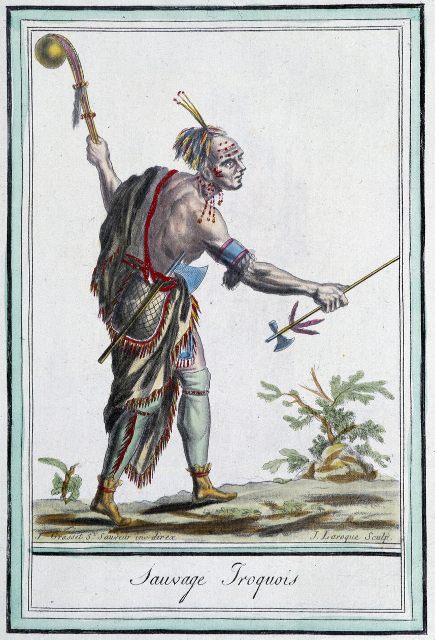 Sauvage iroquois - w „Encyklopedii podróży” Grasset St Sauveur, Paryż autorstwa Jacques Grasset de Saint Sauveur