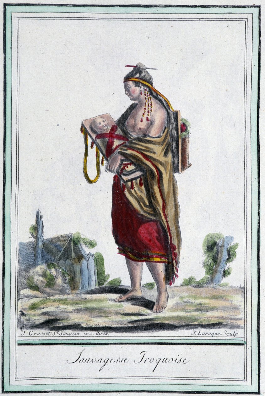 Sauvagesse iroquoise - w „Encyklopedii podróży” Grasset St Sauveur, Paryż autorstwa Jacques Grasset de Saint Sauveur