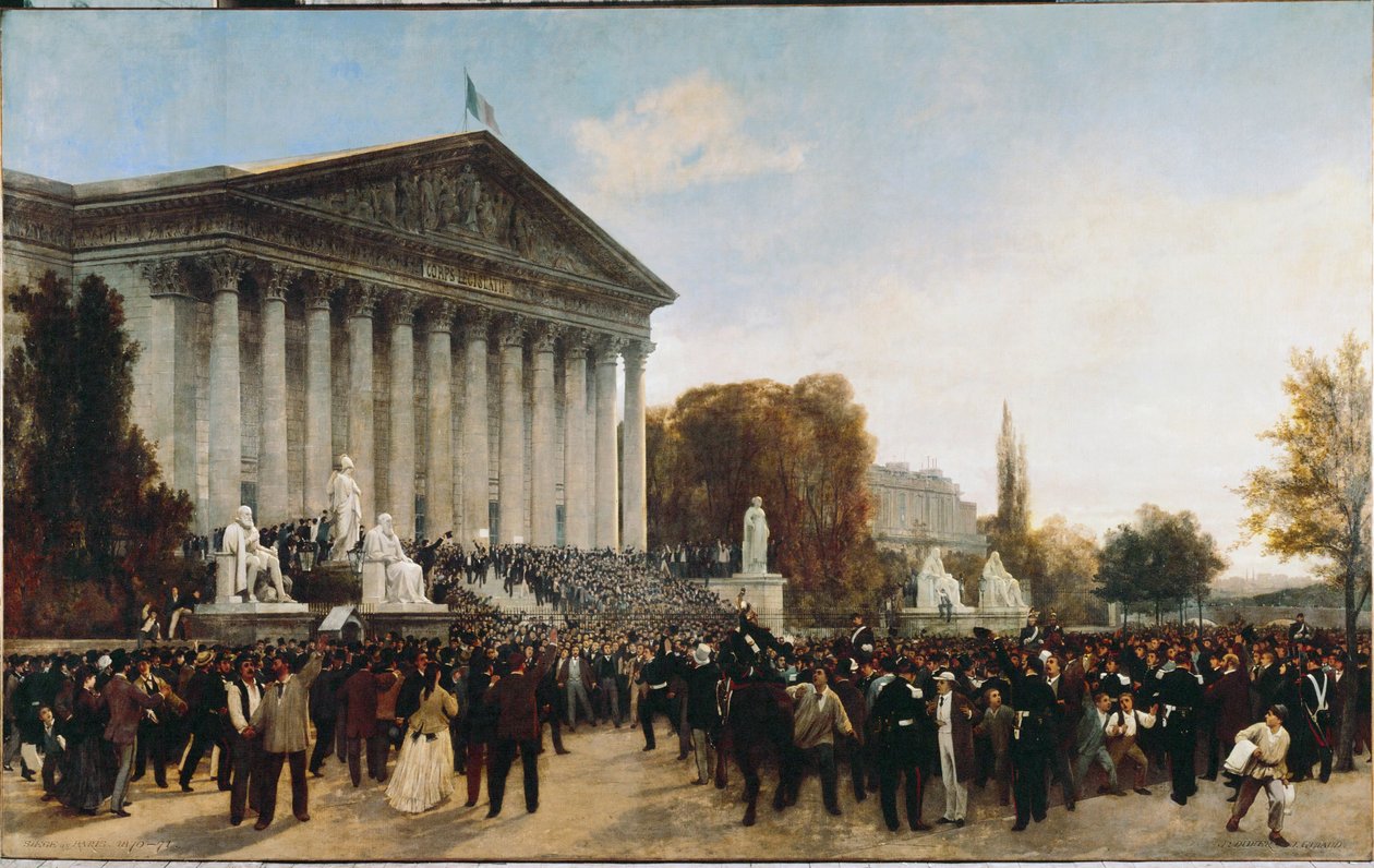 Palais Bourbon, siedziba Corps Legislatif, po ostatniej sesji ... (obraz na płótnie) autorstwa Jacques Guiaud