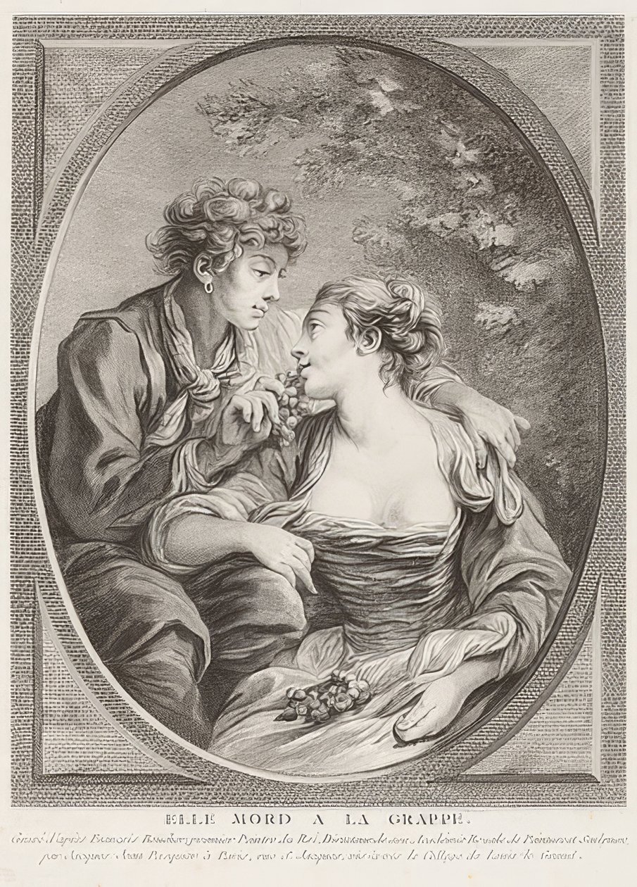 Elle mord à la grappe (umiera na winogronach). 1768 autorstwa Jacques Jean Pasquier