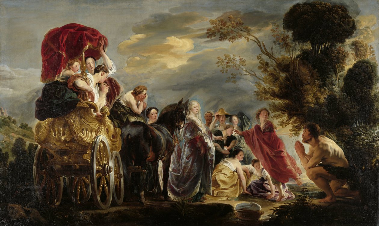 Spotkanie Odyseusza i Nausicaa Spotkanie Odyseusza i Nausicaa autorstwa Jacques Jordaens (signed by artist)