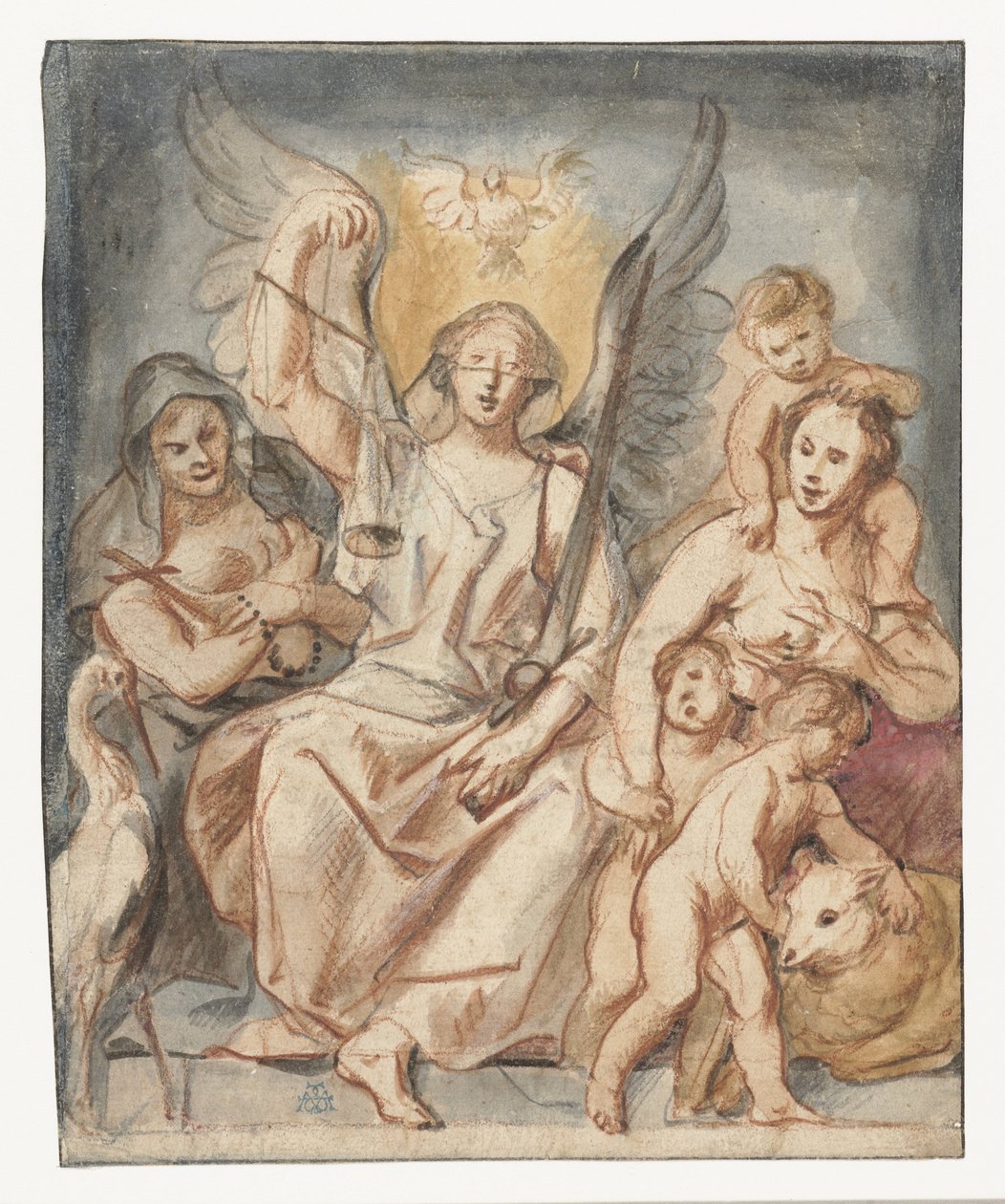 Sprawiedliwość, siedząca między Wiarą a Miłością autorstwa Jacques Jordaens