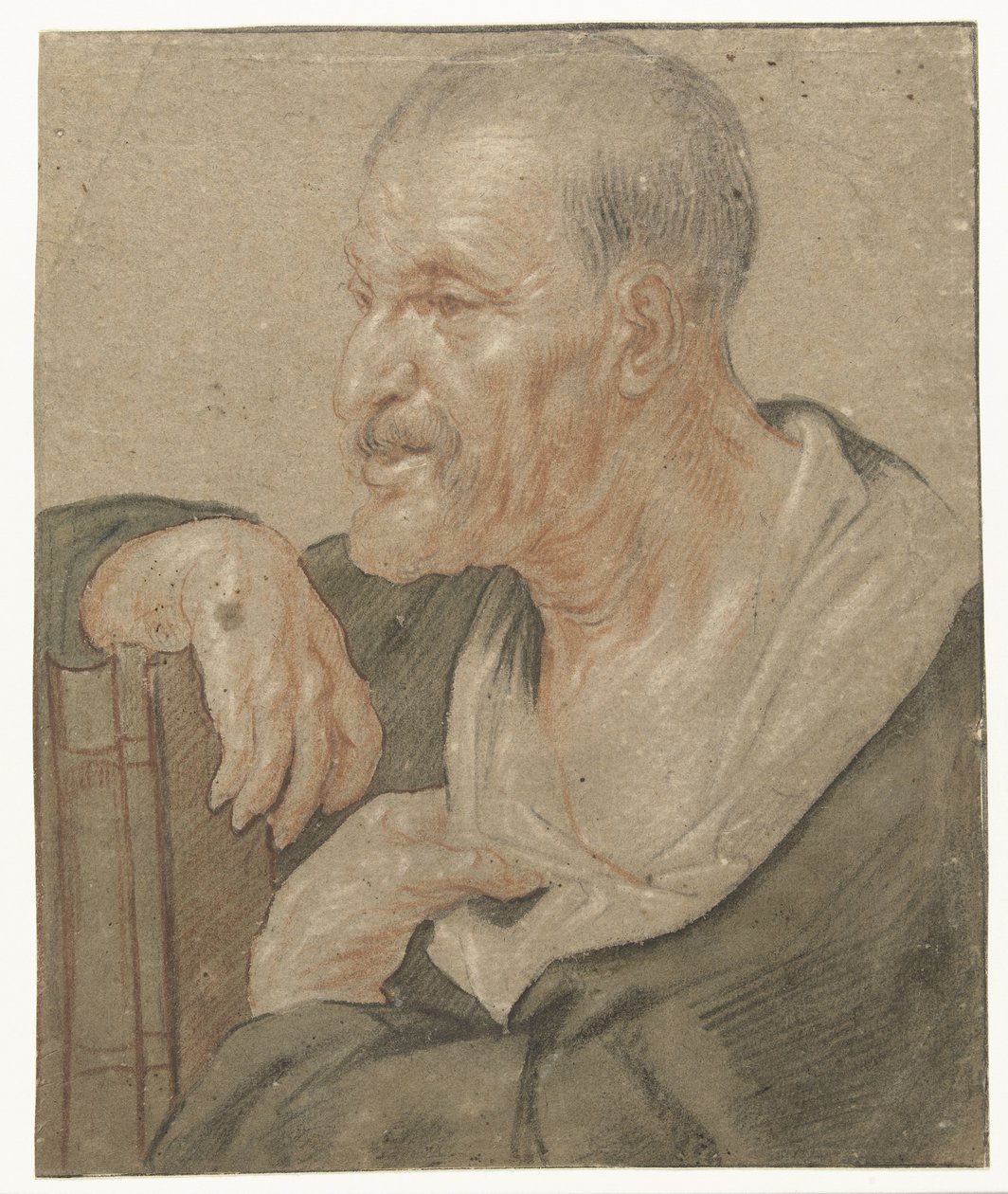 Naramiennik ewangelisty po lewej stronie autorstwa Jacques Jordaens