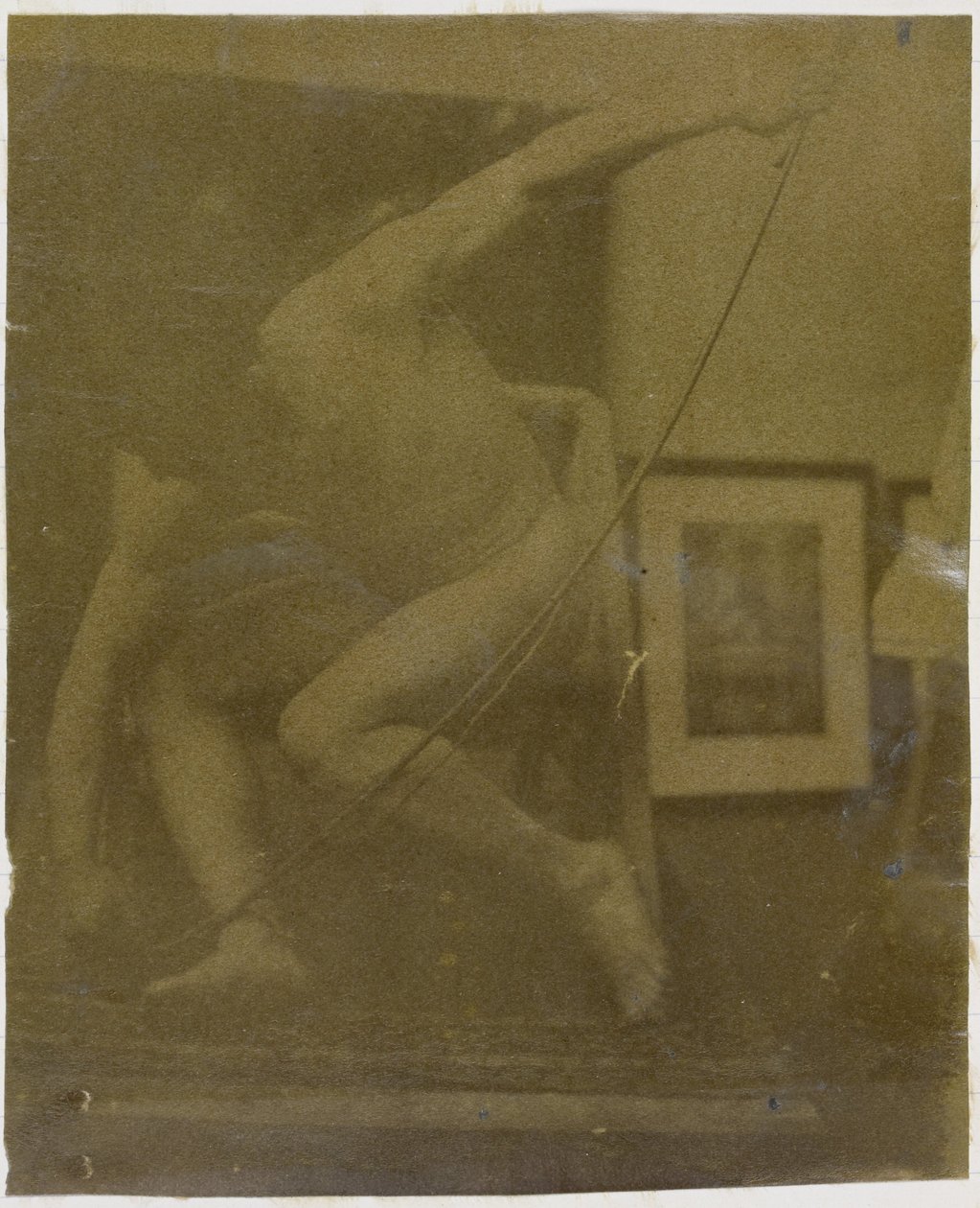 Studium męskiego nagiego modela kucającego z kokardą w dłoni, w pracowni Jacques de Lalaing autorstwa Jacques Lalaing (attributed to)