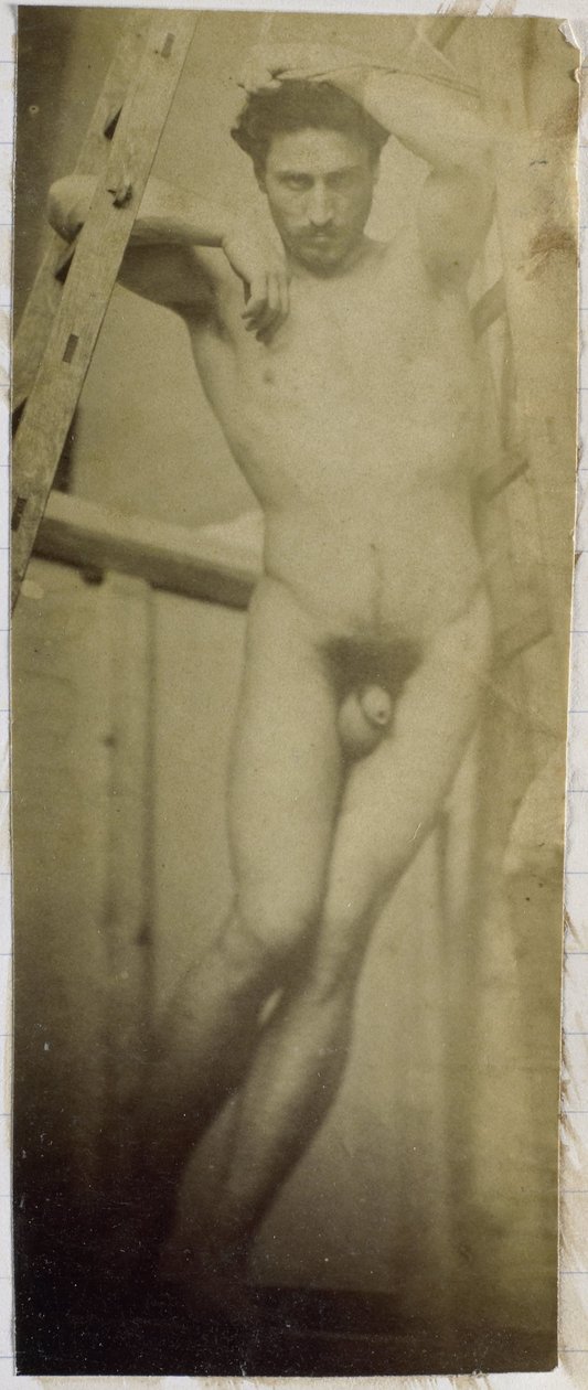 Studium nagiego modela wiszącego na drewnianym rusztowaniu w pracowni Jacques de Lalaing autorstwa Jacques Lalaing (attributed to)