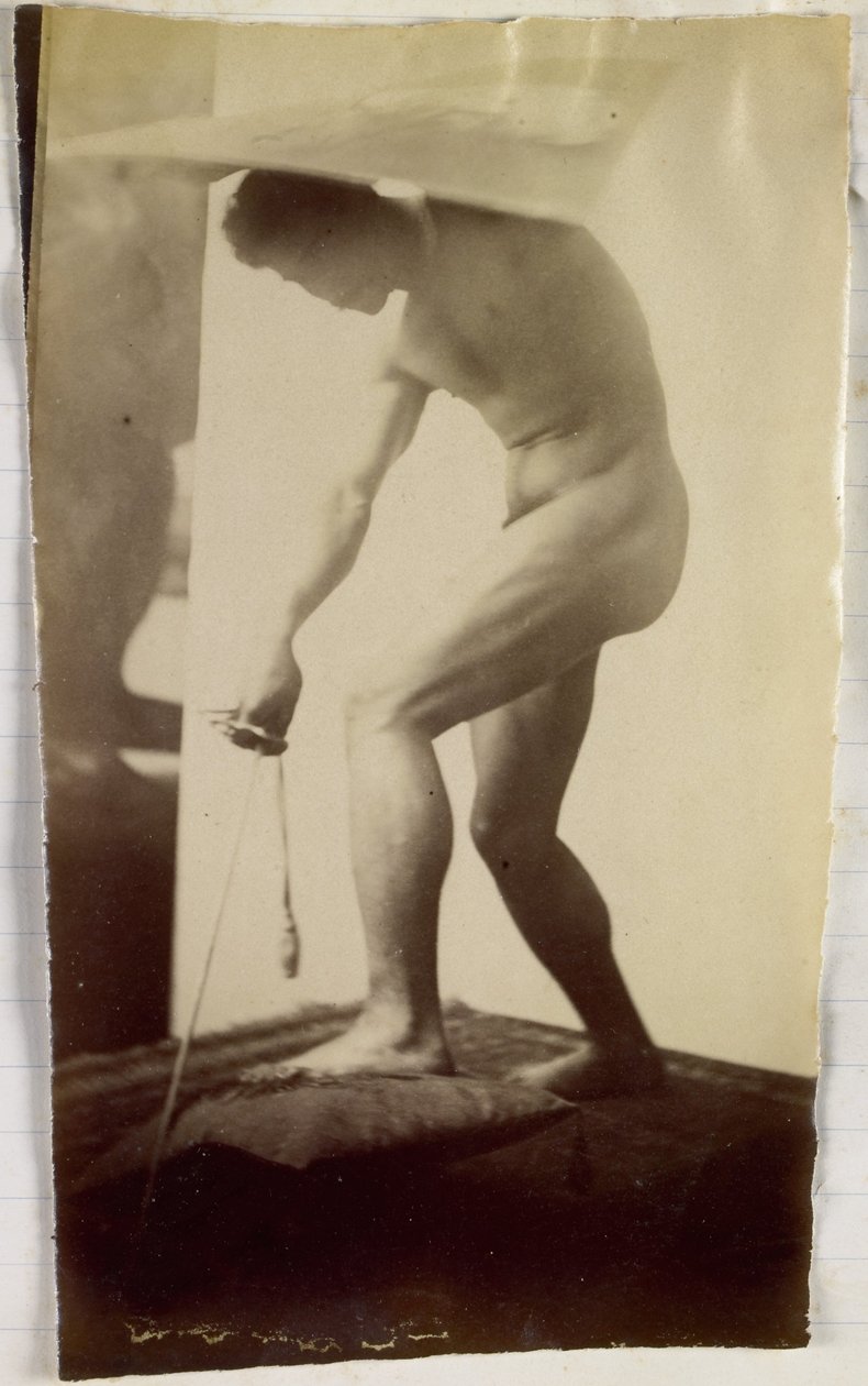 Studium męskiego nagiego modela w studio Jacques de Lalaing autorstwa Jacques Lalaing (attributed to)