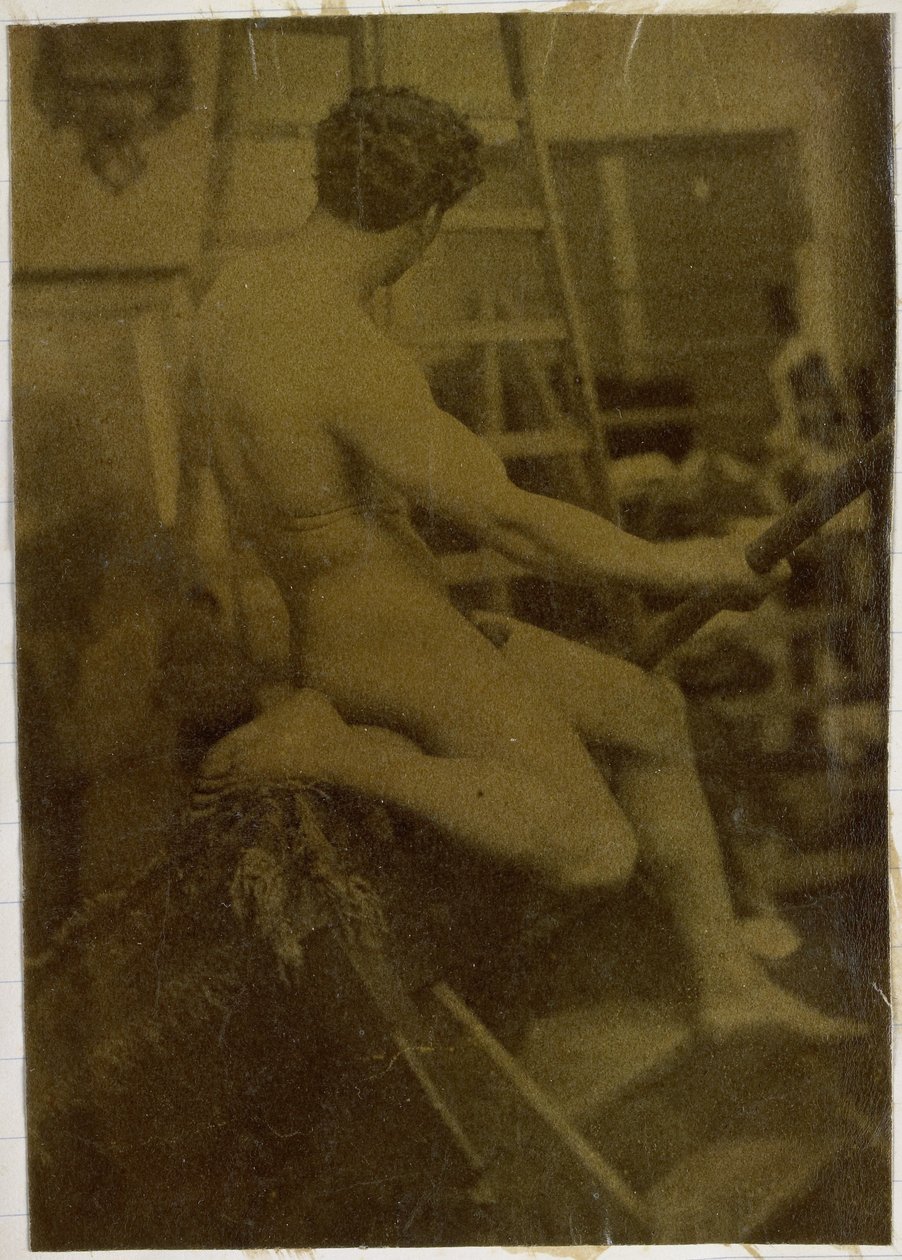 Studium męskiego nagiego modela, widziane z tyłu, w pracowni Jacques de Lalaing autorstwa Jacques Lalaing (attributed to)