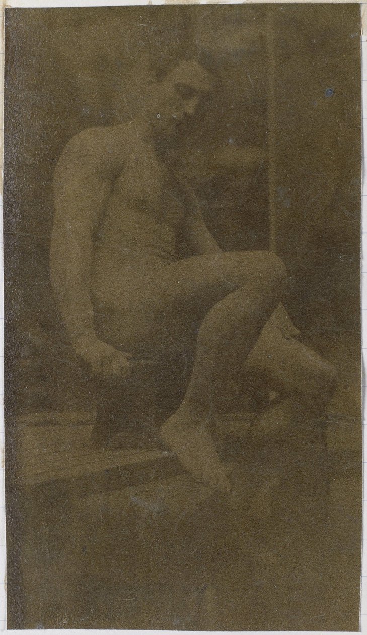 Studium nagiego modela męskiego widzianego z boku w pracowni Jacques de Lalaing autorstwa Jacques Lalaing (attributed to)