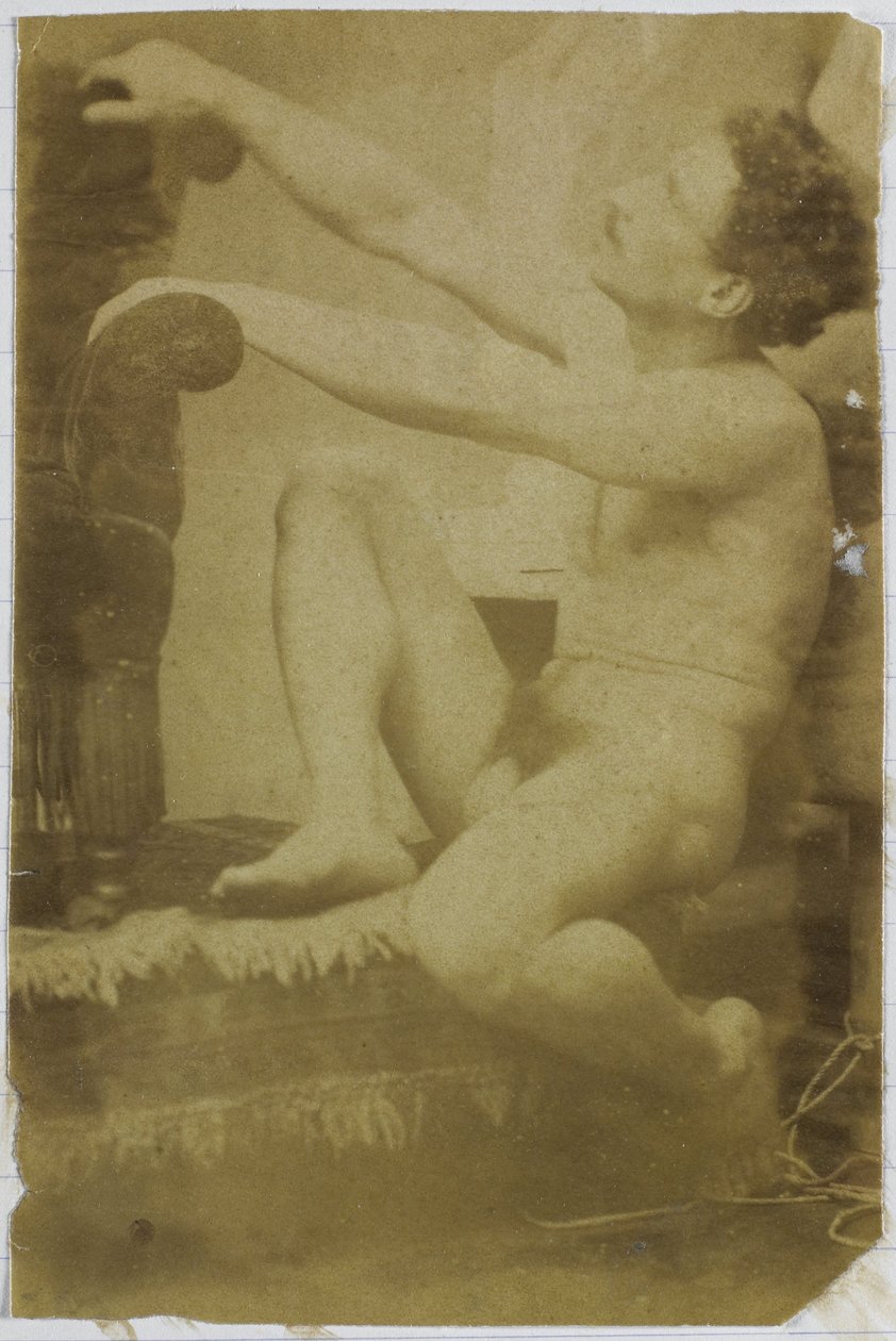 Studium nagiego modela, siedzącego i widzianego z boku, w pracowni Jacques de Lalaing autorstwa Jacques Lalaing (attributed to)